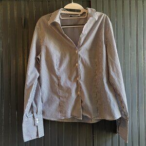 Calvin Klein Striped Long Sleeve Button Down Shirt | Non-iron | XL